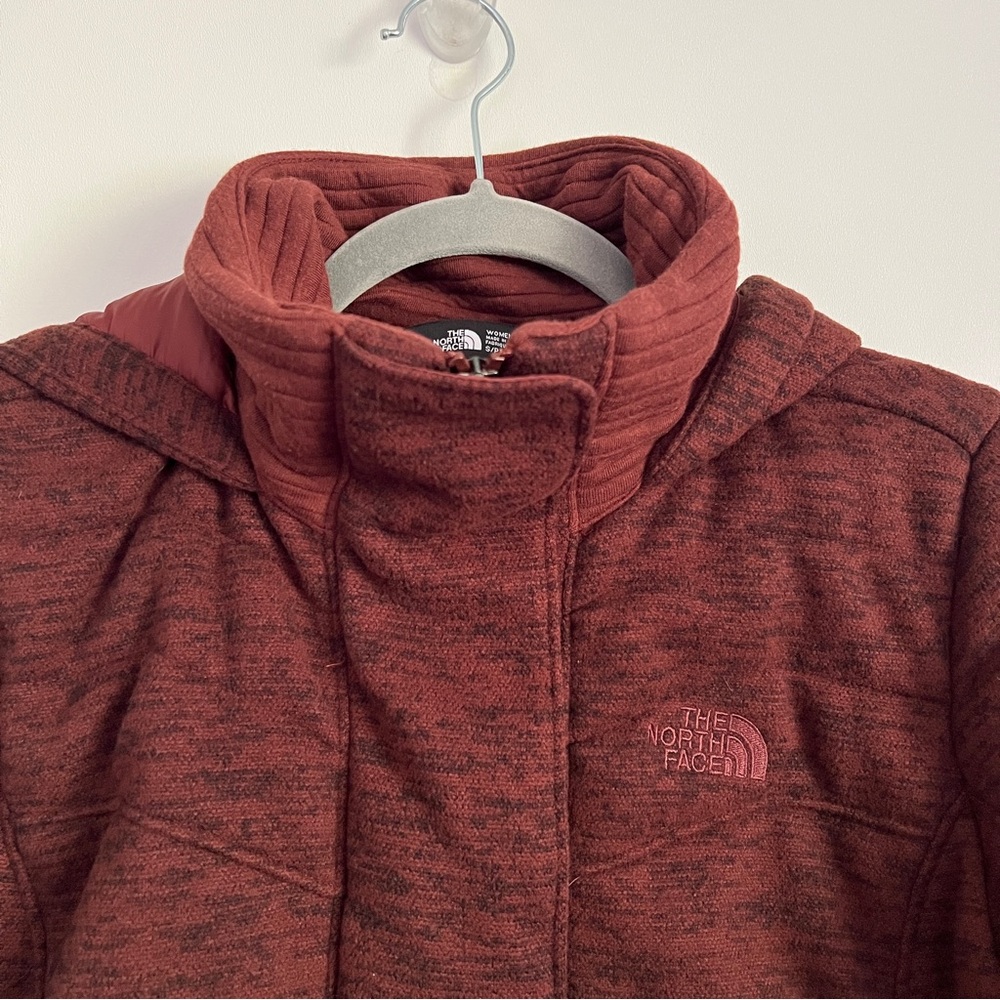 The North Face Indy Insulated Parka Sequoia Red Maroon Heather Jacket Coat Small - Picture 4 of 13